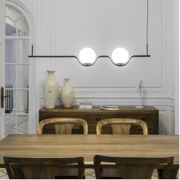 Colgante Le Vita dos luces negro mate Faro